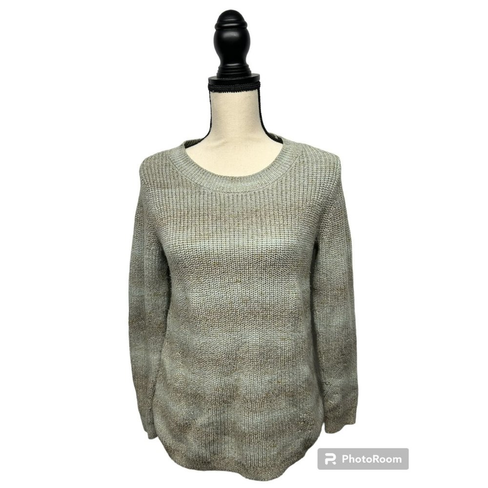 J. Jill Small Petite Variegated Green Knit Pullover Sweater
